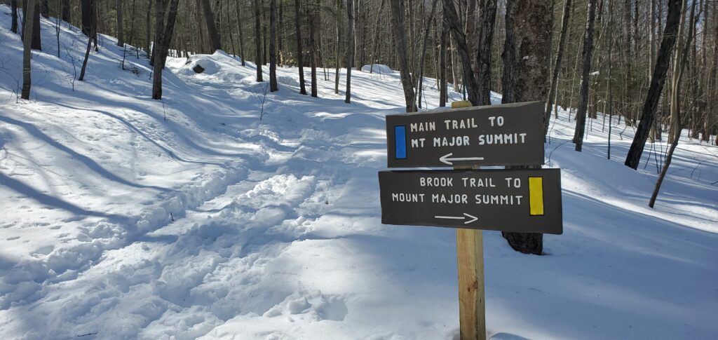 Signage for the Main Trail and Brook Trail