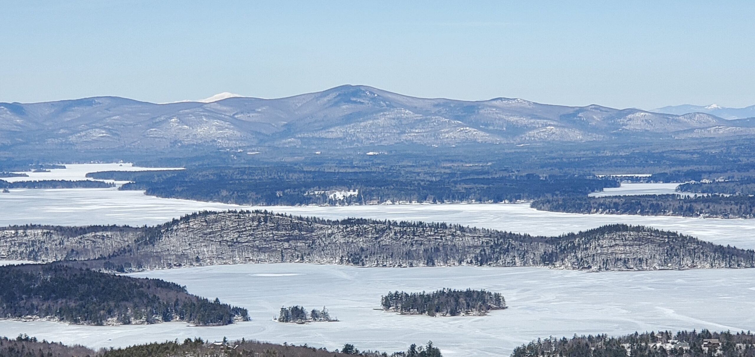 View from summit of Mount Major with (possibly) Mount Washington in the background.